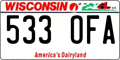WI license plate 533OFA