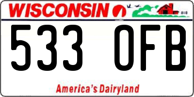 WI license plate 533OFB