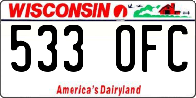 WI license plate 533OFC