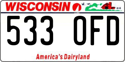 WI license plate 533OFD