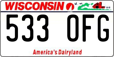 WI license plate 533OFG