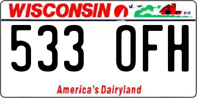 WI license plate 533OFH