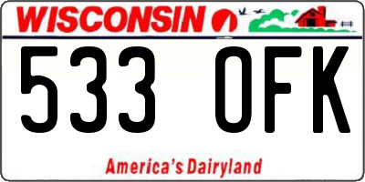 WI license plate 533OFK