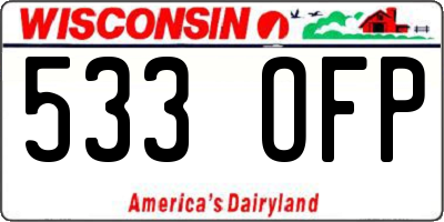 WI license plate 533OFP