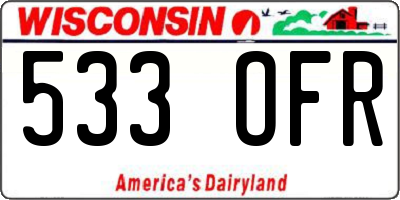 WI license plate 533OFR