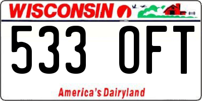 WI license plate 533OFT