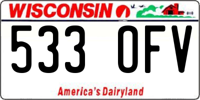 WI license plate 533OFV