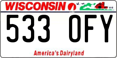 WI license plate 533OFY
