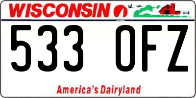 WI license plate 533OFZ
