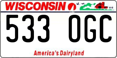 WI license plate 533OGC