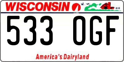 WI license plate 533OGF