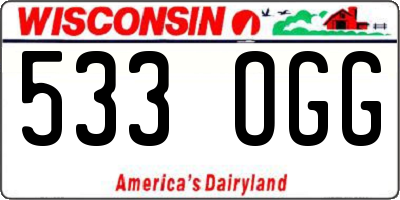 WI license plate 533OGG