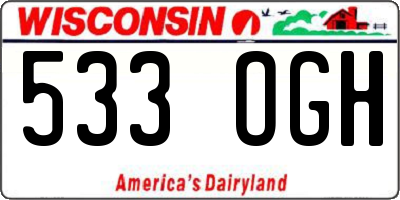 WI license plate 533OGH