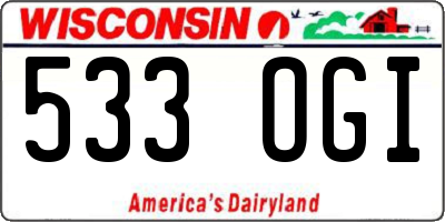 WI license plate 533OGI