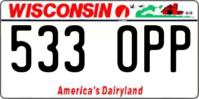 WI license plate 533OPP
