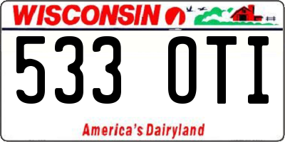 WI license plate 533OTI