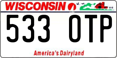 WI license plate 533OTP