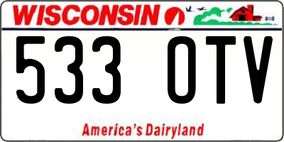 WI license plate 533OTV