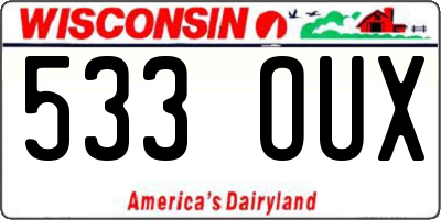 WI license plate 533OUX