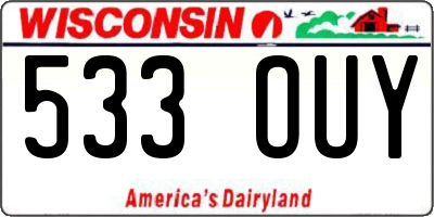 WI license plate 533OUY