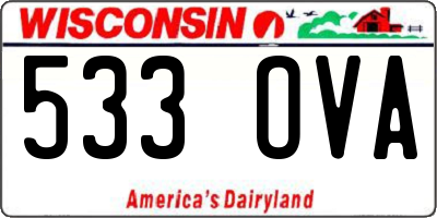 WI license plate 533OVA