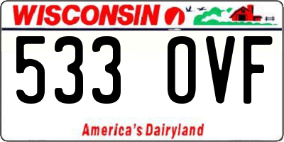 WI license plate 533OVF