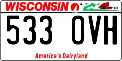 WI license plate 533OVH