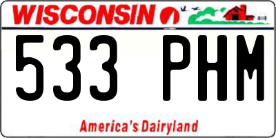 WI license plate 533PHM