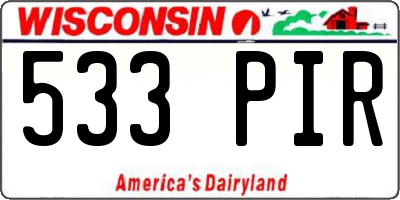 WI license plate 533PIR