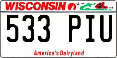 WI license plate 533PIU