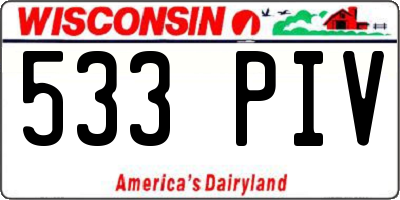 WI license plate 533PIV