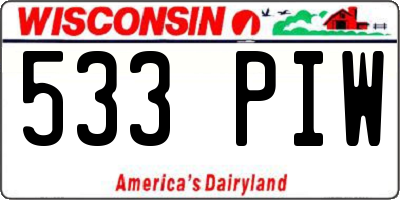 WI license plate 533PIW
