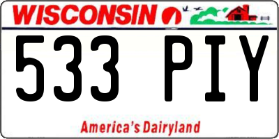 WI license plate 533PIY