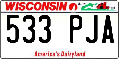 WI license plate 533PJA