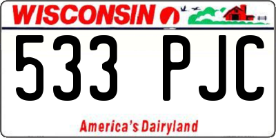 WI license plate 533PJC