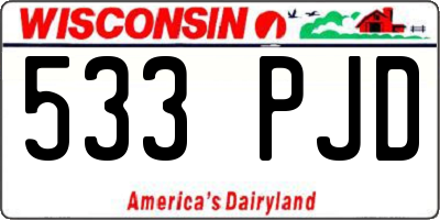 WI license plate 533PJD