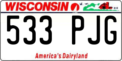 WI license plate 533PJG