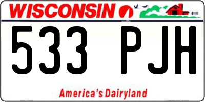 WI license plate 533PJH