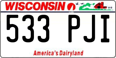 WI license plate 533PJI