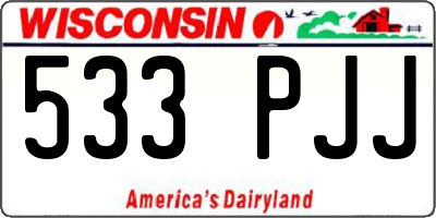 WI license plate 533PJJ