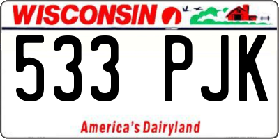 WI license plate 533PJK