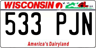 WI license plate 533PJN