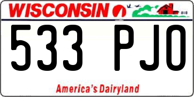 WI license plate 533PJO