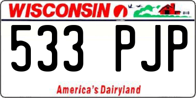 WI license plate 533PJP