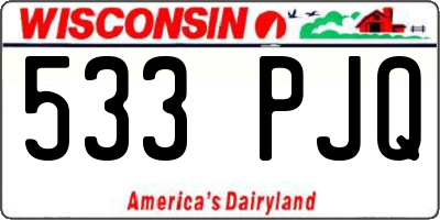 WI license plate 533PJQ