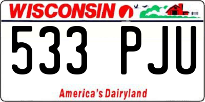 WI license plate 533PJU