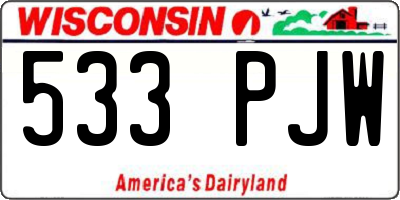 WI license plate 533PJW
