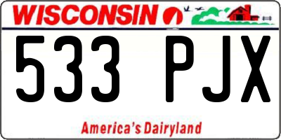 WI license plate 533PJX