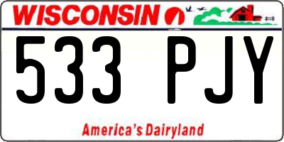 WI license plate 533PJY