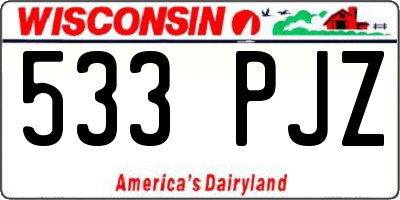 WI license plate 533PJZ